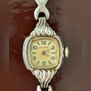 Bulova Swiss Ladies Wrist Watch - 10K Rolled Gold Plate -Bezel -Vintage 1950’s